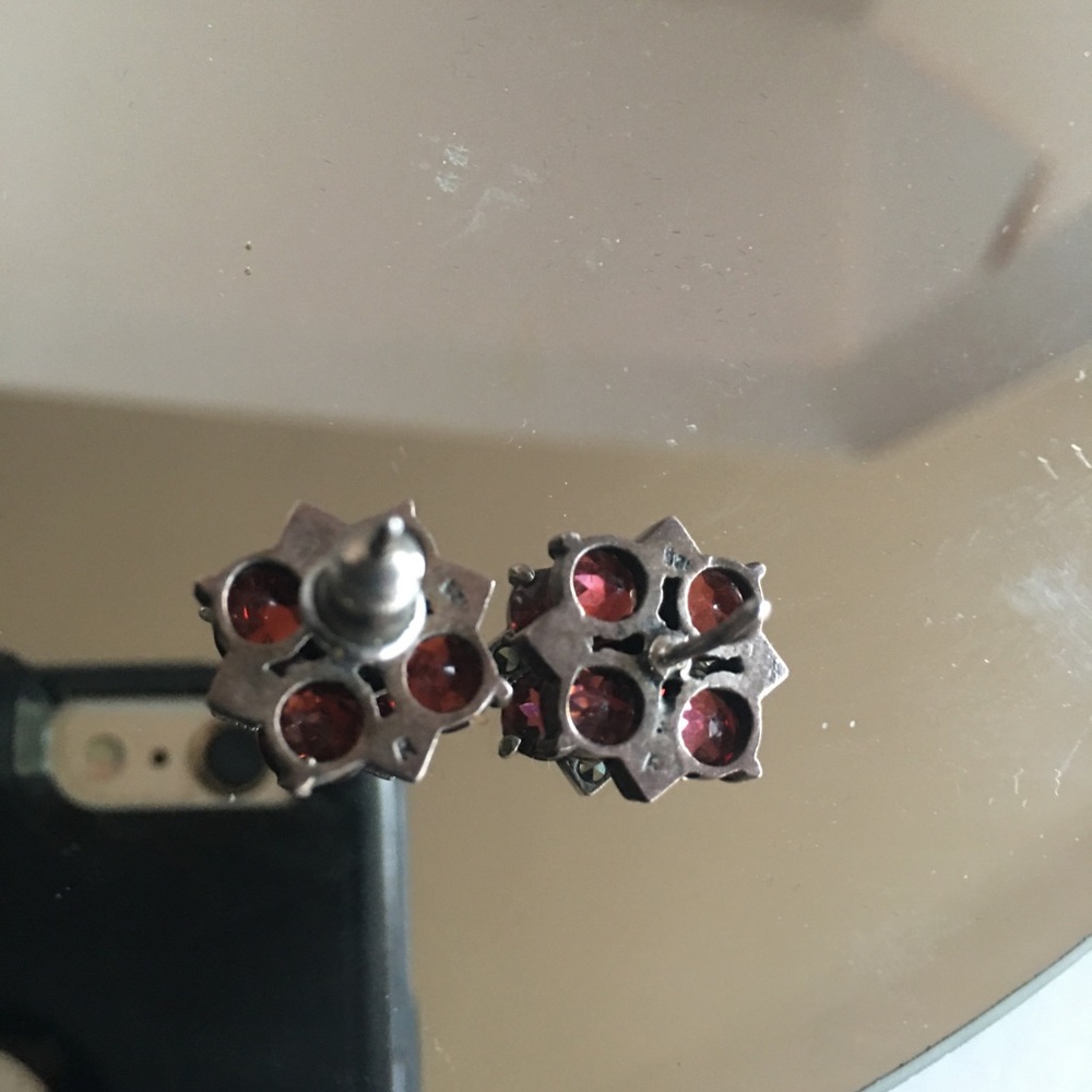 Garnet hemalyka 925 sterling silver earrings⭐️ - Picture 5 of 15